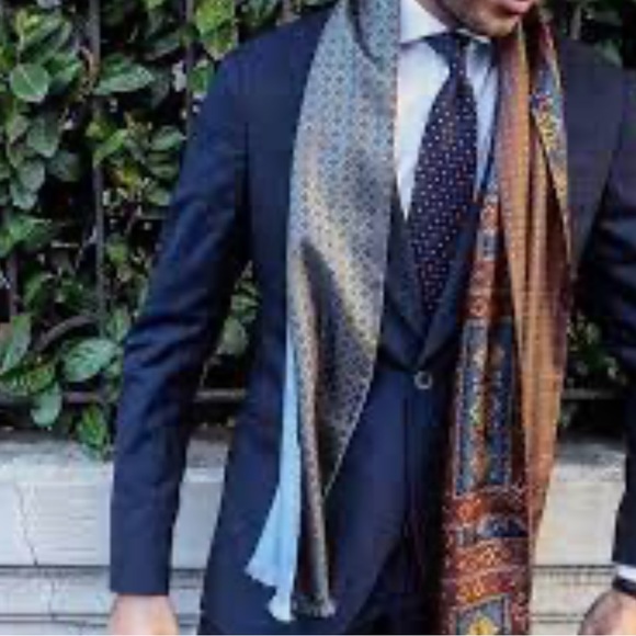 Jones New York Retro VTG Oblong Double Layer Polka Dot, Paisley Print. Unisex - Picture 9 of 9